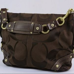 Coach Carly Hobo Satchel Signature Bag